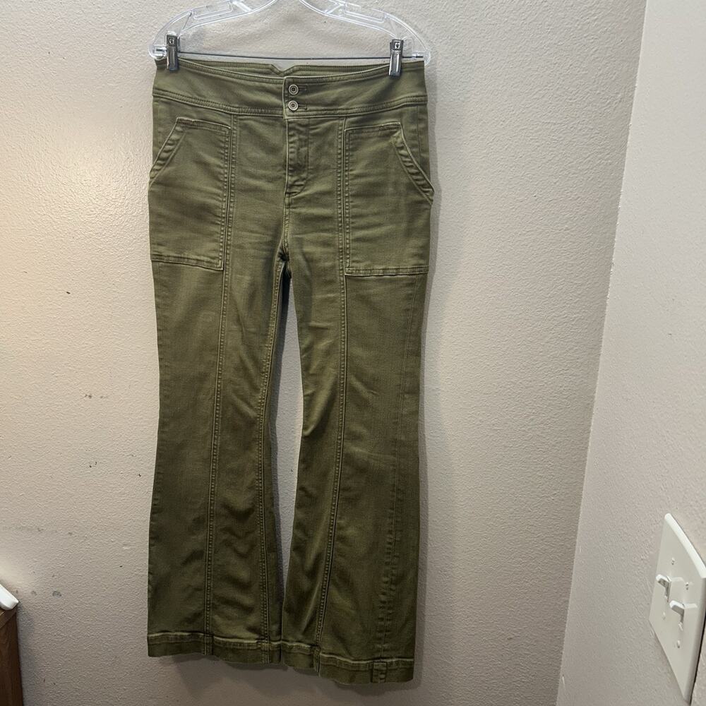 Anthropologie Olive Green Wide Leg Jeans